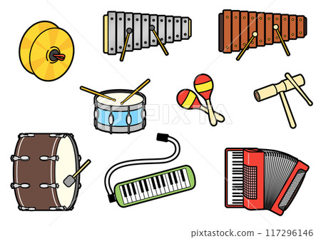Educational musical instruments illustration set 117296146