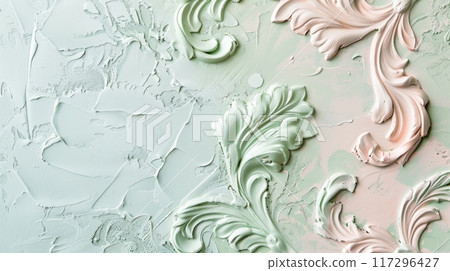 Textured Pastel Paint Strokes on Canvas 117296427