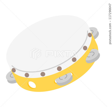 Educational instrument illustration: tambourine 117296647