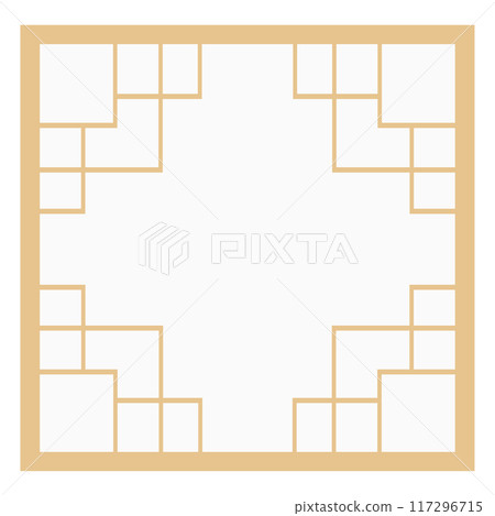 Illustration vector of patterns and decorations used in Asian-style window frames and furniture with paper 117296715