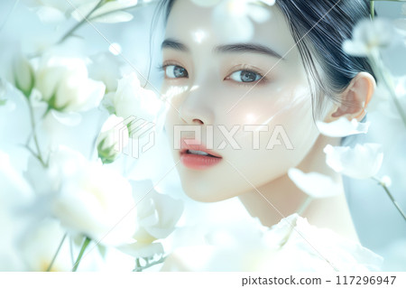 白玫瑰與女性美容形象（護髮、保養、身體保養、美容院） 117296947