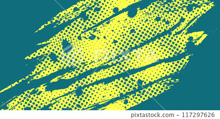 Abstract Background with Yellow and Blue Brush Texture and Halftone Effect. Grunge Sport Background, for Event Banner or Poster Design Abstract Background with Yellow and Blue Brush Texture and Halftone Effect. Grunge Sport Background, for Event Banner or Poster Design 117297626