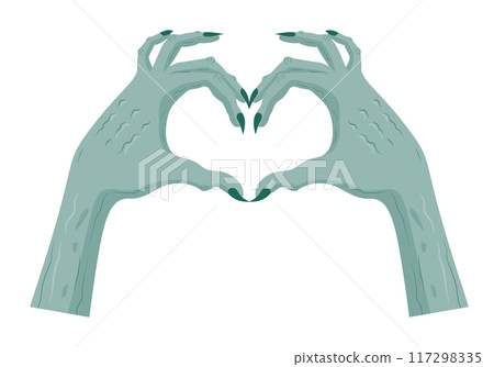 Zombie hands forming a heart shape. 117298335