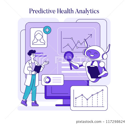 AI in Medicine concept. Doctor and robot... - Stock Illustration ...
