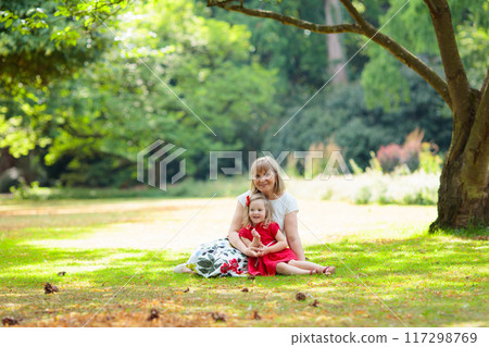 Portrait of happy woman with kids 117298769