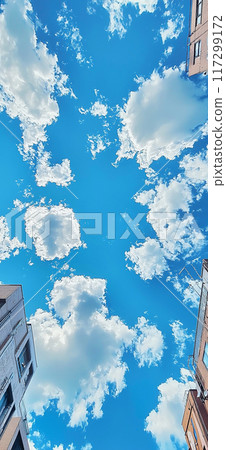 Illustration of a cityscape with blue sky Illustration of a cityscape with blue sky 117299172