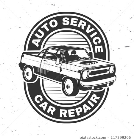 Auto service logo, emblems, badges and icons. Vector. Service car repair, restoration and car club design elements. Auto service logo, emblems, badges and icons. Vector. Service car repair, restoration and car club design elements. 117299206