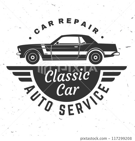 Auto service logo, emblems, badges and icons. Vector. Service car repair, restoration and car club design elements. 117299208