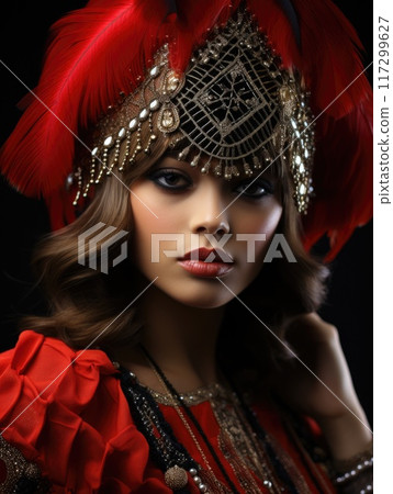 Flapper lifestyle, dress, and cultural evolution of the 1920s, 30s, and 40s: Embracing prohibition, jazz age elegance, and the daring spirit of an Era in Fashion, nightlife, and social transformation. 117299627