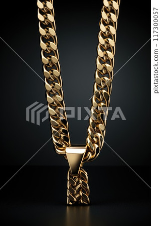 Radiant opulence: gold jewellery, precious metal, extravagance, brilliance and sophistication of gold adornments, epitome of wealth, elegance, exquisite craftsmanship in luxury fashion. 117300057