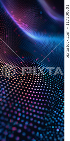 Abstract design of dots and swirls filled with a blue and purple gradient 117300601