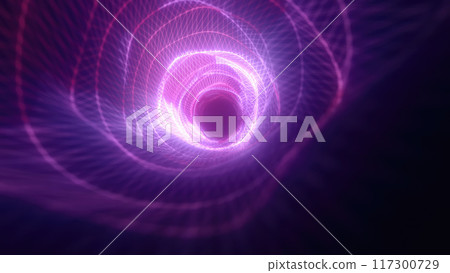 Abstract bright purple glowing background with a tunnel of lines and stripes of energy of burning rays of plasma and electricity with light Abstract bright purple glowing background with a tunnel of lines and stripes of energy of burning rays of plasma and electricity with light 117300729