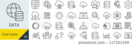 數據相關的圖標集 117301309