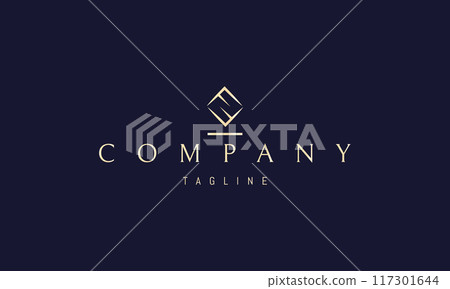 Vector golden logo with an abstract image of a cube with the letter N in the form of a diamond. 117301644