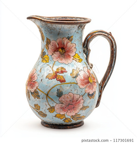 Vintage Jug Isolated on White Background, Perfect for Still Life or Product Photography Generative AI 117301691