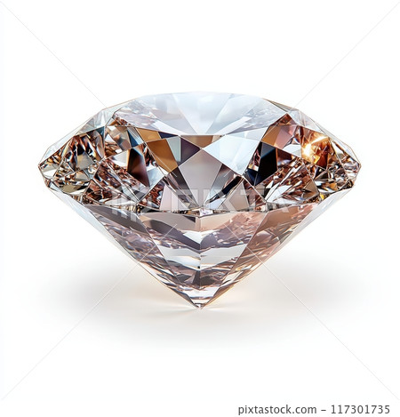 Brilliant Cut Diamond with Stunning Clarity Isolated on White Background, Perfect for Jewelry Advertising or Engagement Announcement Generative AI 117301735