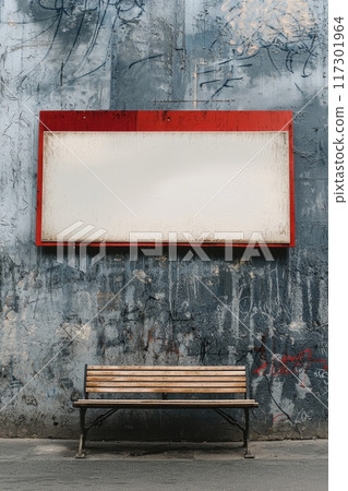Blank Billboard on a Street Wall Background for Advertising Generative AI 117301964