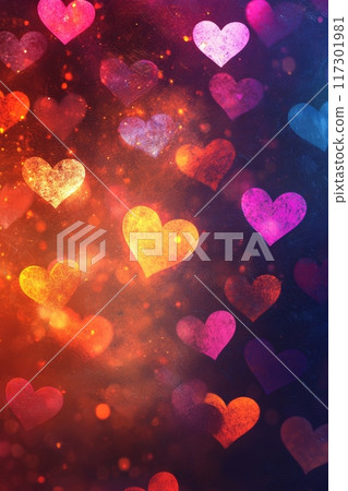 Colorful Hearts Background for Wedding and Romance Generative AI Colorful Hearts Background for Wedding and Romance Generative AI 117301981