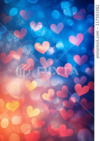 Colorful Hearts Background for Wedding and Romance Generative AI Colorful Hearts Background for Wedding and Romance Generative AI 117301982