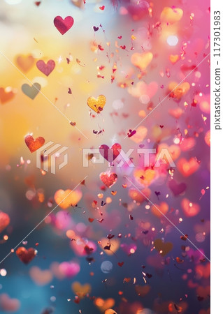 Colorful Hearts Background for Wedding and Romance Concepts Generative AI Colorful Hearts Background for Wedding and Romance Concepts Generative AI 117301983