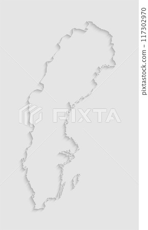Vector map Sweden, abstract inner shadow 117302970