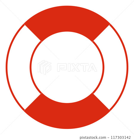 Lifebuoy illustration, color vector symbol shape of life belt ring buoy 117303142