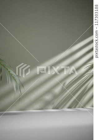A sunny room with windows. Background with multiple objects and shadows for different designs. 117303188