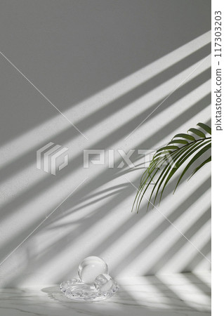 A sunny room with windows. Background with multiple objects and shadows for different designs. 117303203