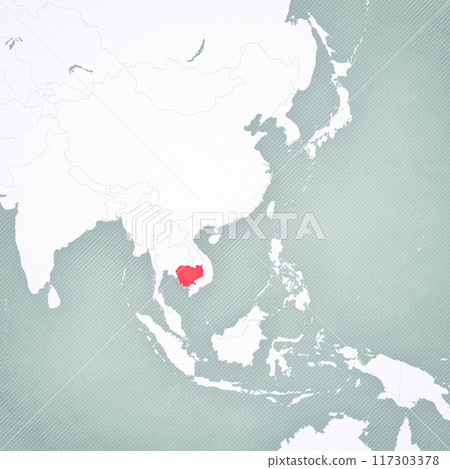Map of East Asia - Cambodia 117303378