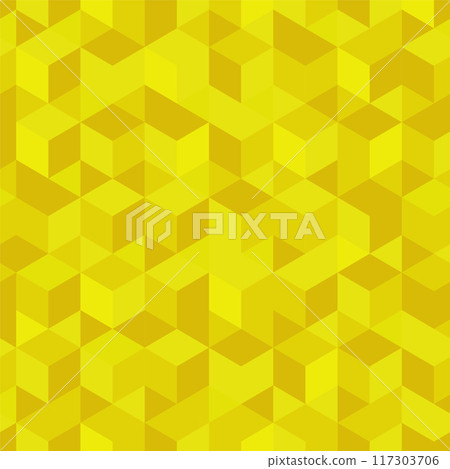 Yellow seamless triangle pattern. Bright geometric polygon print. Endless mosaic tile vibrant texture 117303706