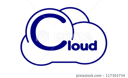 雲圖示圖像，透明背景，文本，僅輪廓 117303734