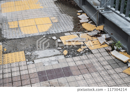 行人天橋坡瓦缺失 117304214