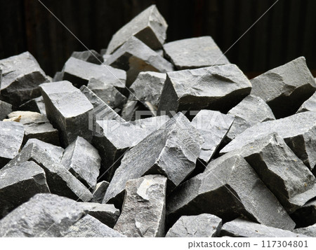 Stacked rocks showcasing natural material in construction 117304801