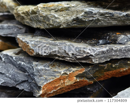 Stacked rocks showcasing natural material in construction 117304809