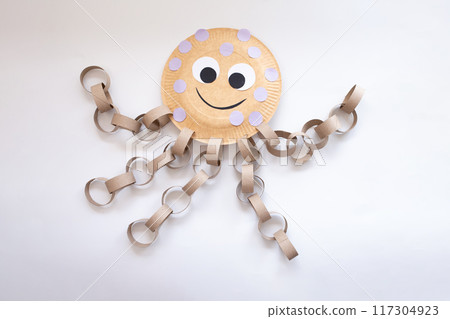 Craft project creating an octopus with simple materials 117304923