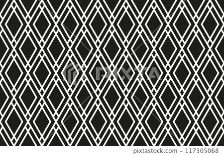 Seamless Geometric Diamonds Black and White Pattern. Seamless Geometric Diamonds Black and White Pattern. 117305068