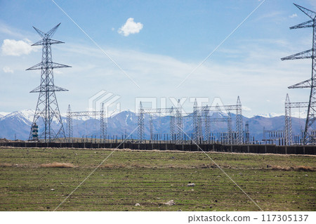 Yerevan Armenia power lines in the mountains Yerevan Armenia power lines in the mountains 117305137