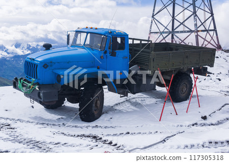 off-road truck Ural-4320 in the highlands 117305318