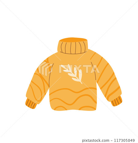 Sweater isolated on white background. Vector hand drawn flat illustration Sweater isolated on white background. Vector hand drawn flat illustration 117305849