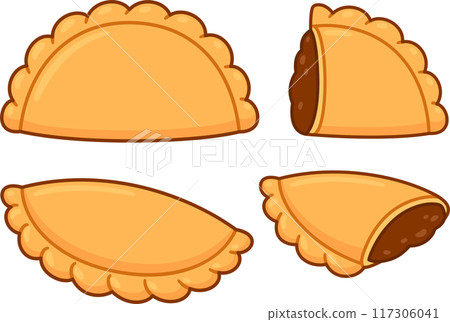 Traditional empanadas drawing set Traditional empanadas drawing set 117306041