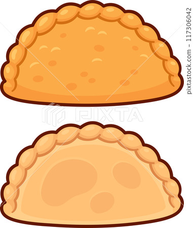 Fried and oven baked empanadas drawing 117306042