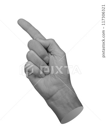 finger pointer, pointing somewhere, isolated on white background 117306321