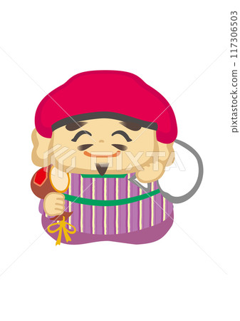 七福神之一大黑天的流行日式插畫 117306503