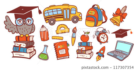 Back to school education objects set Back to school education objects set 117307354