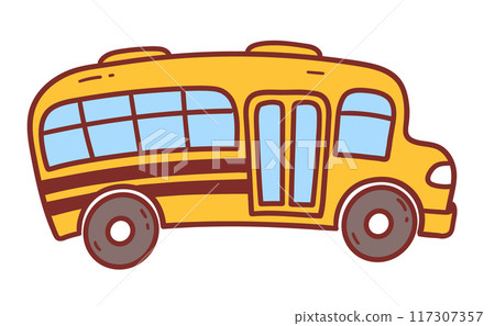 Vector illustration of cute school bus Vector illustration of cute school bus 117307357