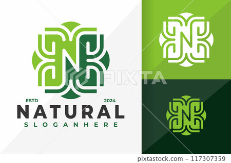 N Nature Organic Logo design vector symbol icon illustration 117307359