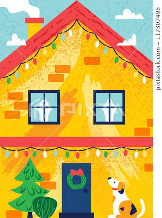 Yellow Holiday House brick 117307496