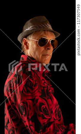 Man with Hat and Sunglasses Man with Hat and Sunglasses 117307549