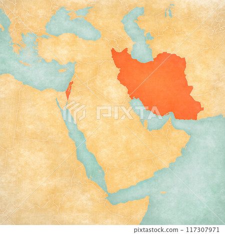 Map of Middle East - Israel and Iran 117307971