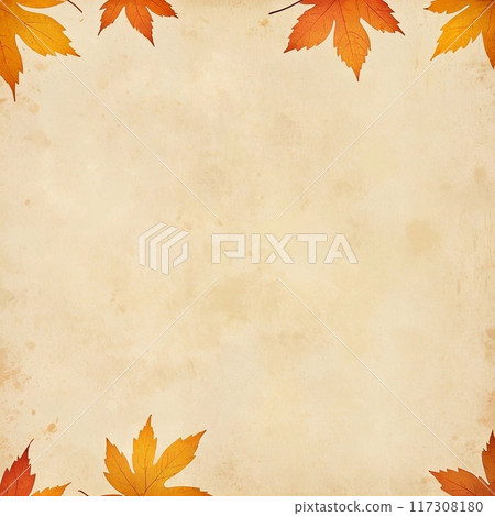 Colorful background of autumn maple tree leaves background with beige texture empty space for text. Multicolor maple leaves autumn background. Colorful background of autumn maple tree leaves background with beige texture empty space for text. Multicolor maple leaves autumn background. 117308180